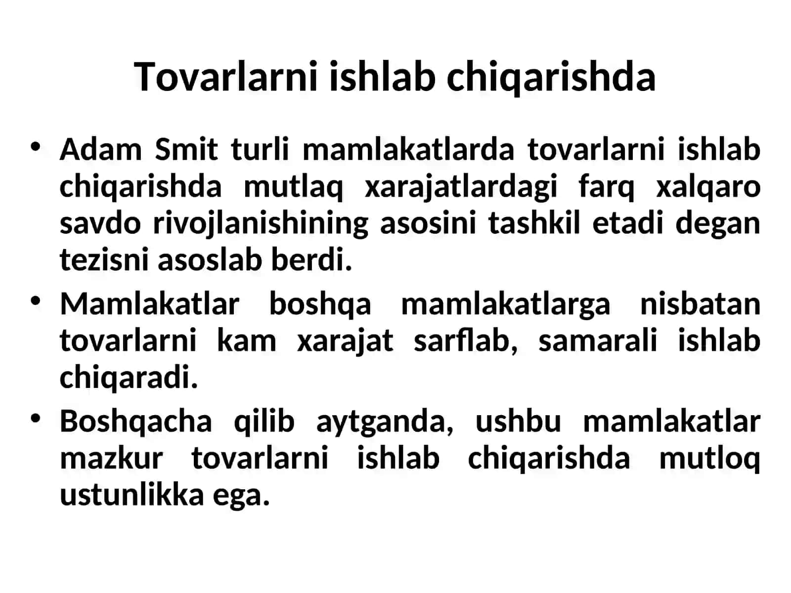 Tovarlarni ishlab chiqarishda 3