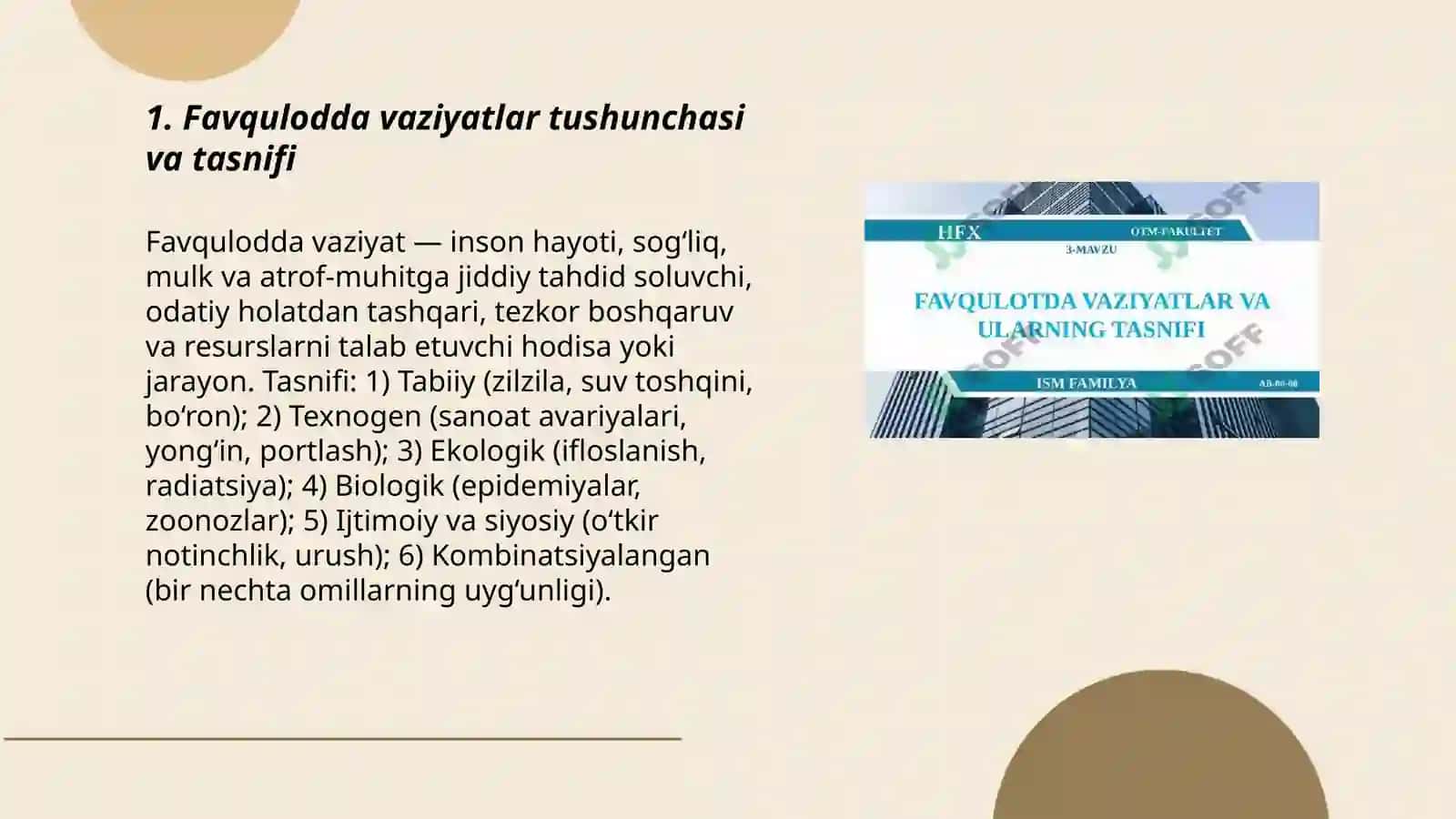 Favqulodda vaziyatlar tasnifi va tavsifi 3