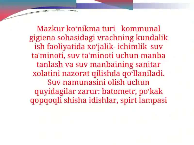 Kommunal gigiena sohasida suv taminoti 3