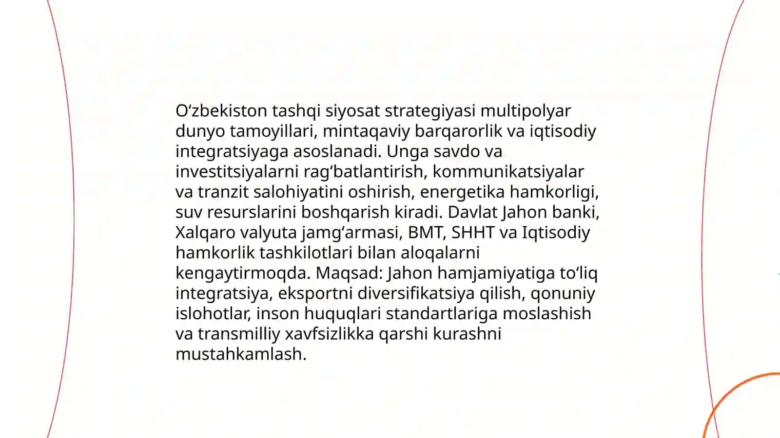 Oʻzbekiston va Jahon hamjamiyati 3