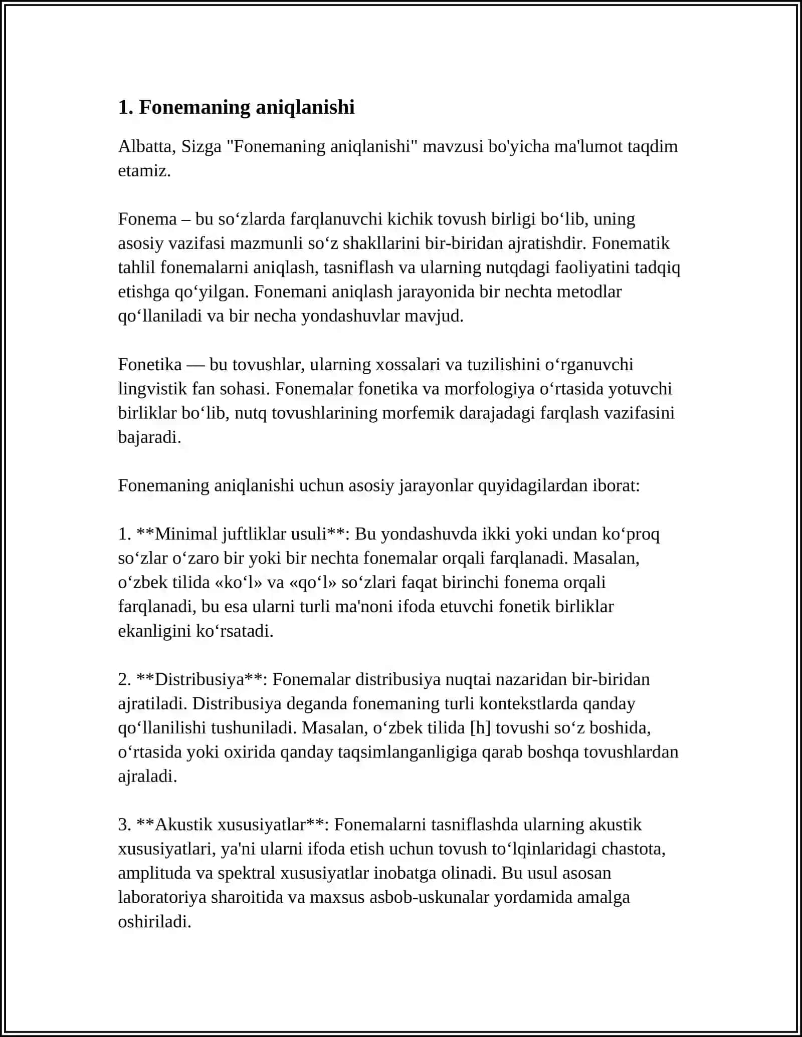 FONEMA VA UNING TURLARI 3