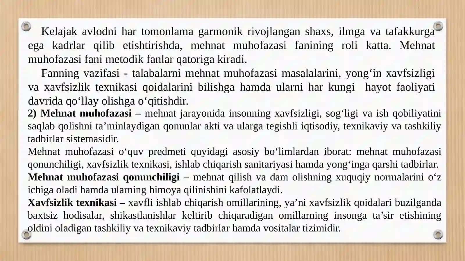 Hayot faoliyati xavfsizligini ta’minlash asoslari 3