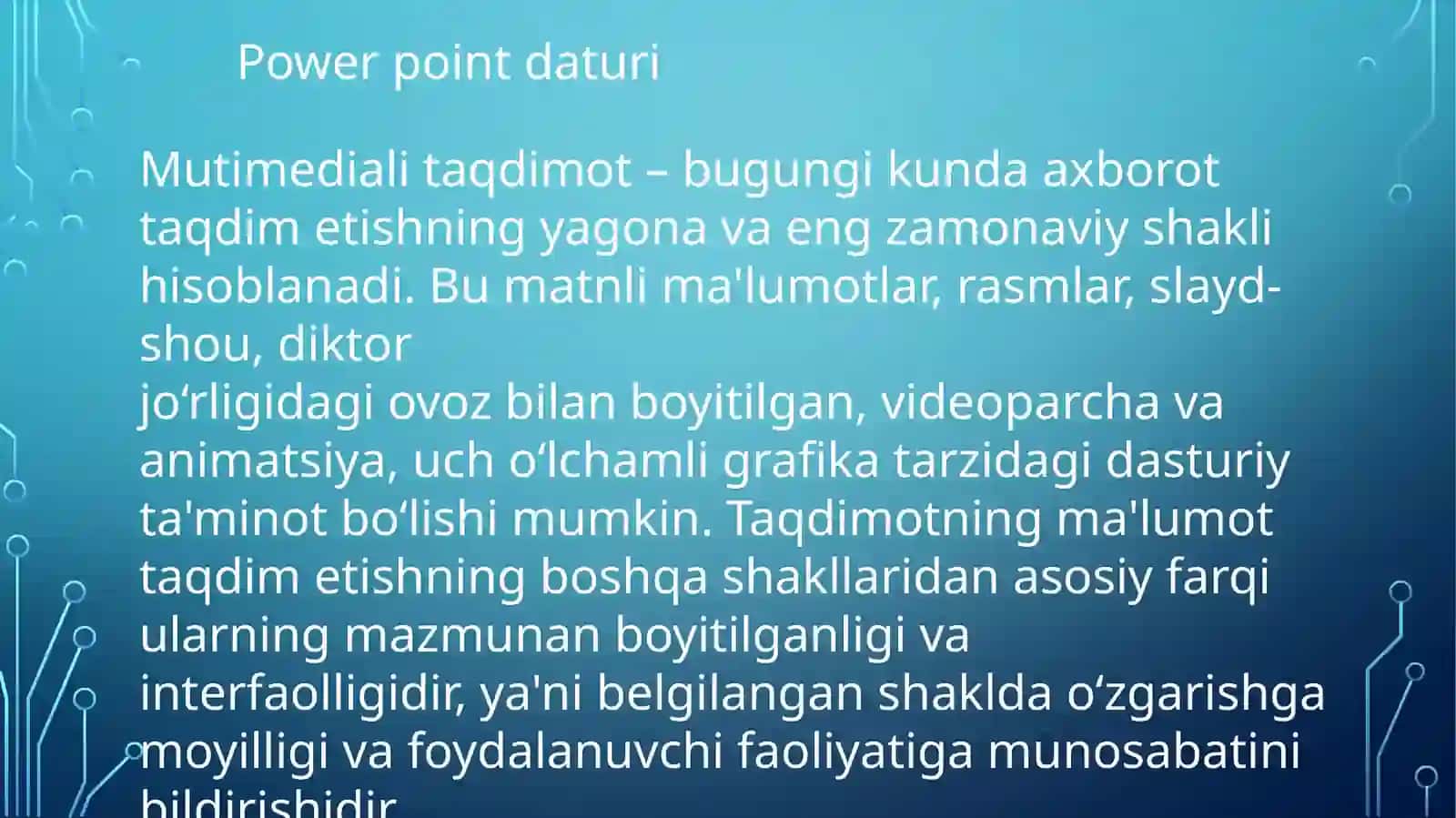 Taqdimot yaratish usullari 3