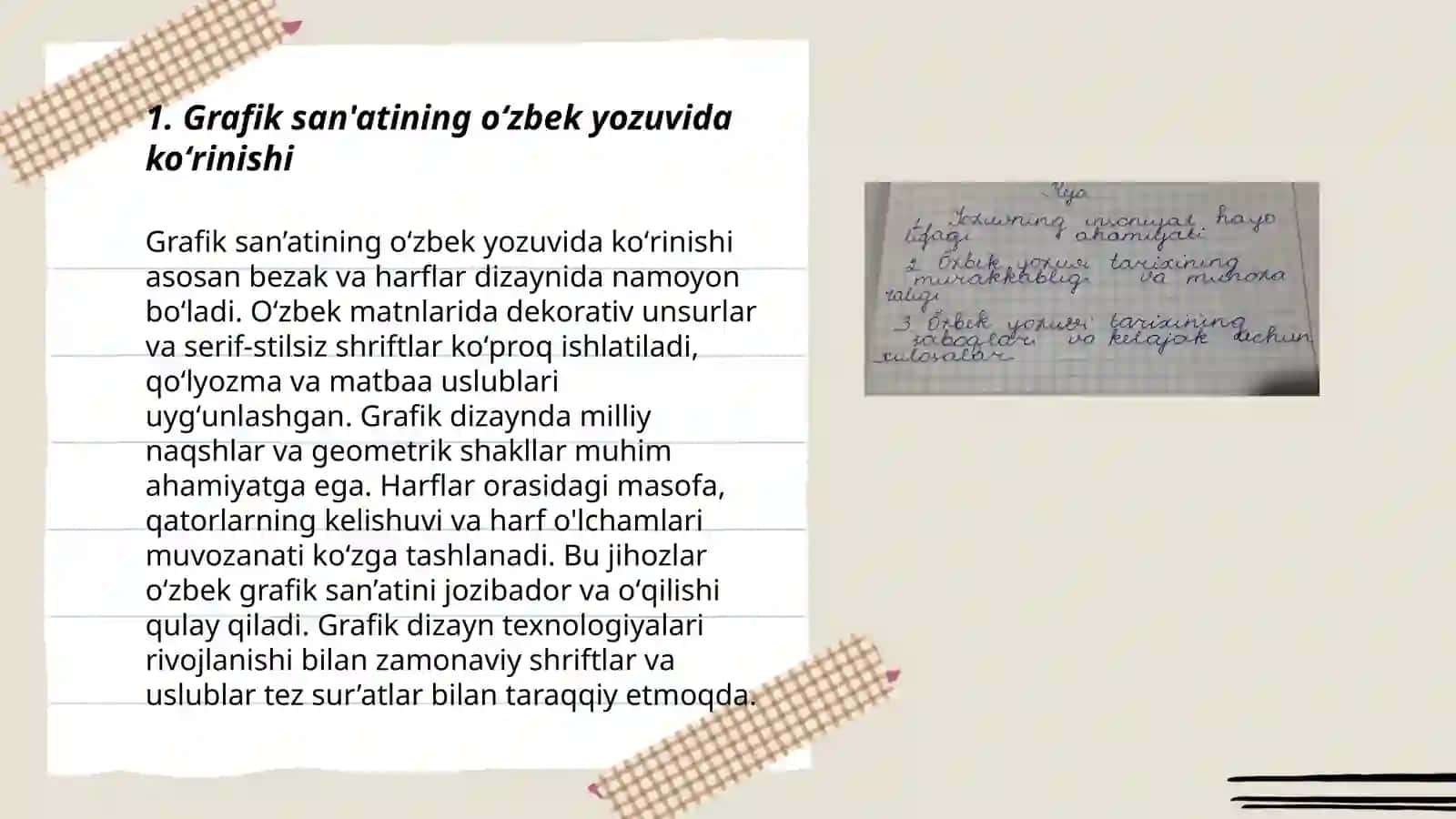 Grafika. Òzbek yozuvlar tarixi 3