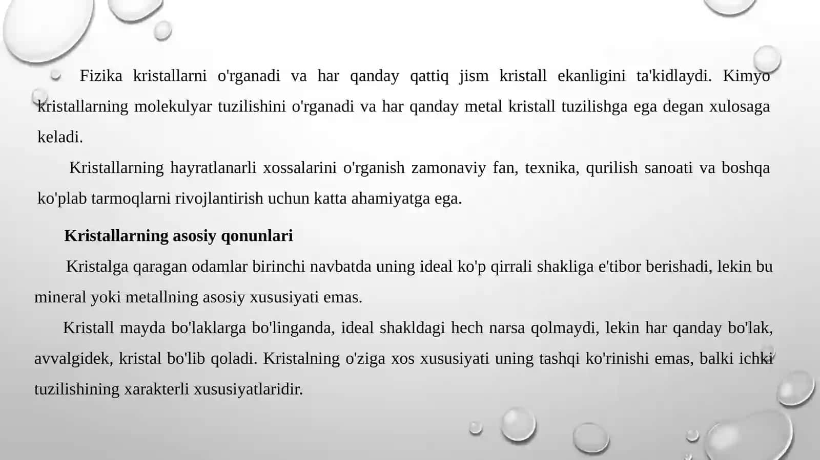 MINERALLARNING KRISTALLIK TUZILISHI 3