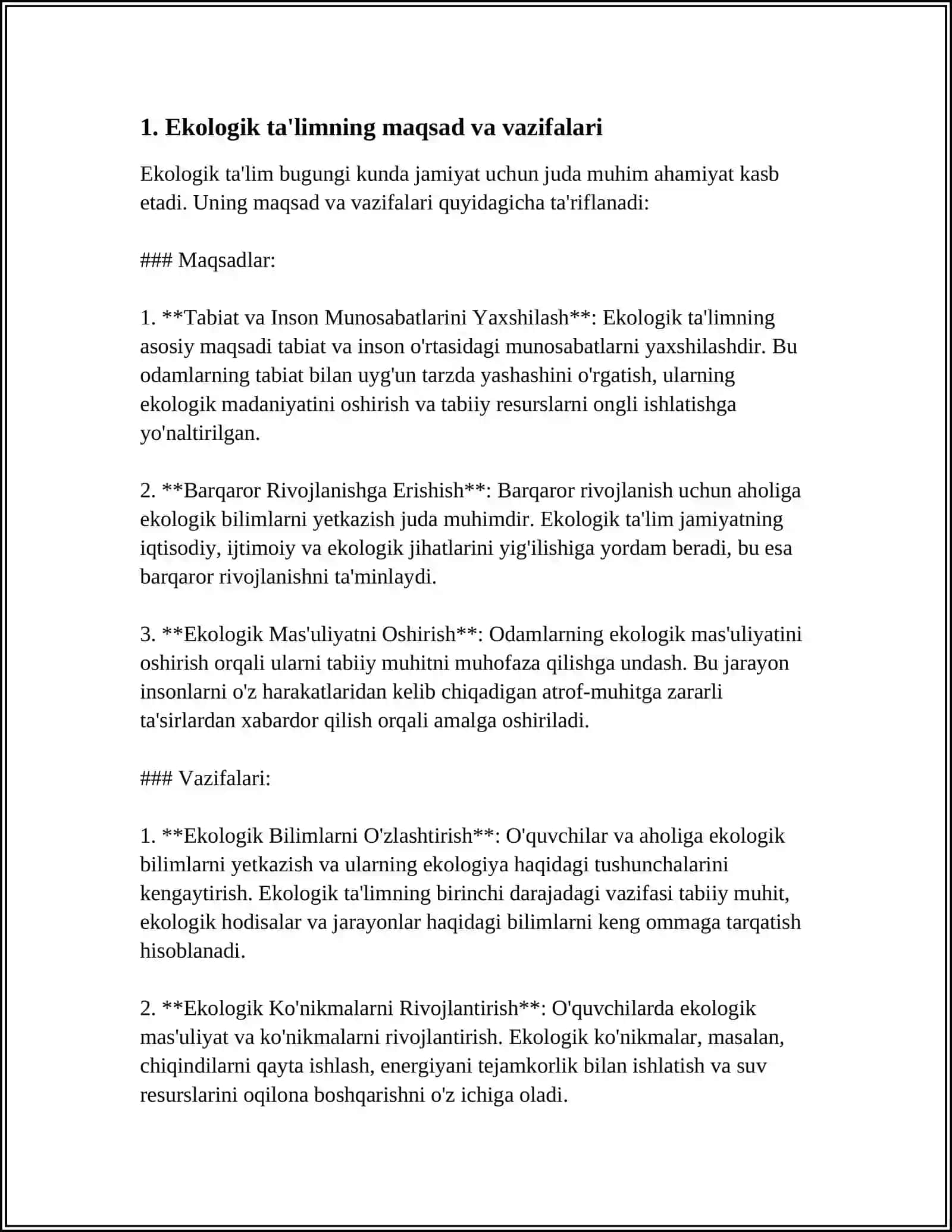 EKOLOGIK TA'LIM BERISH DAVLAT STANDARTLARI 3
