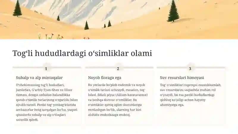 Respublikamizda o‘simliklarning mintaqalar bo‘yicha tarqalishi 3