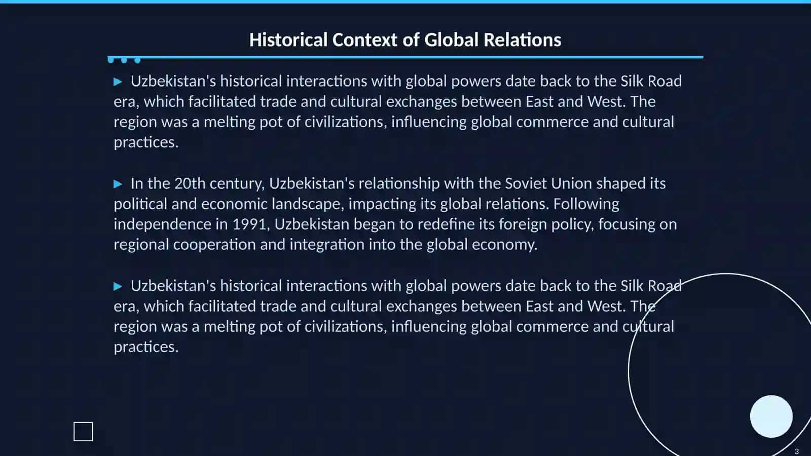 Uzbekistan and World 3