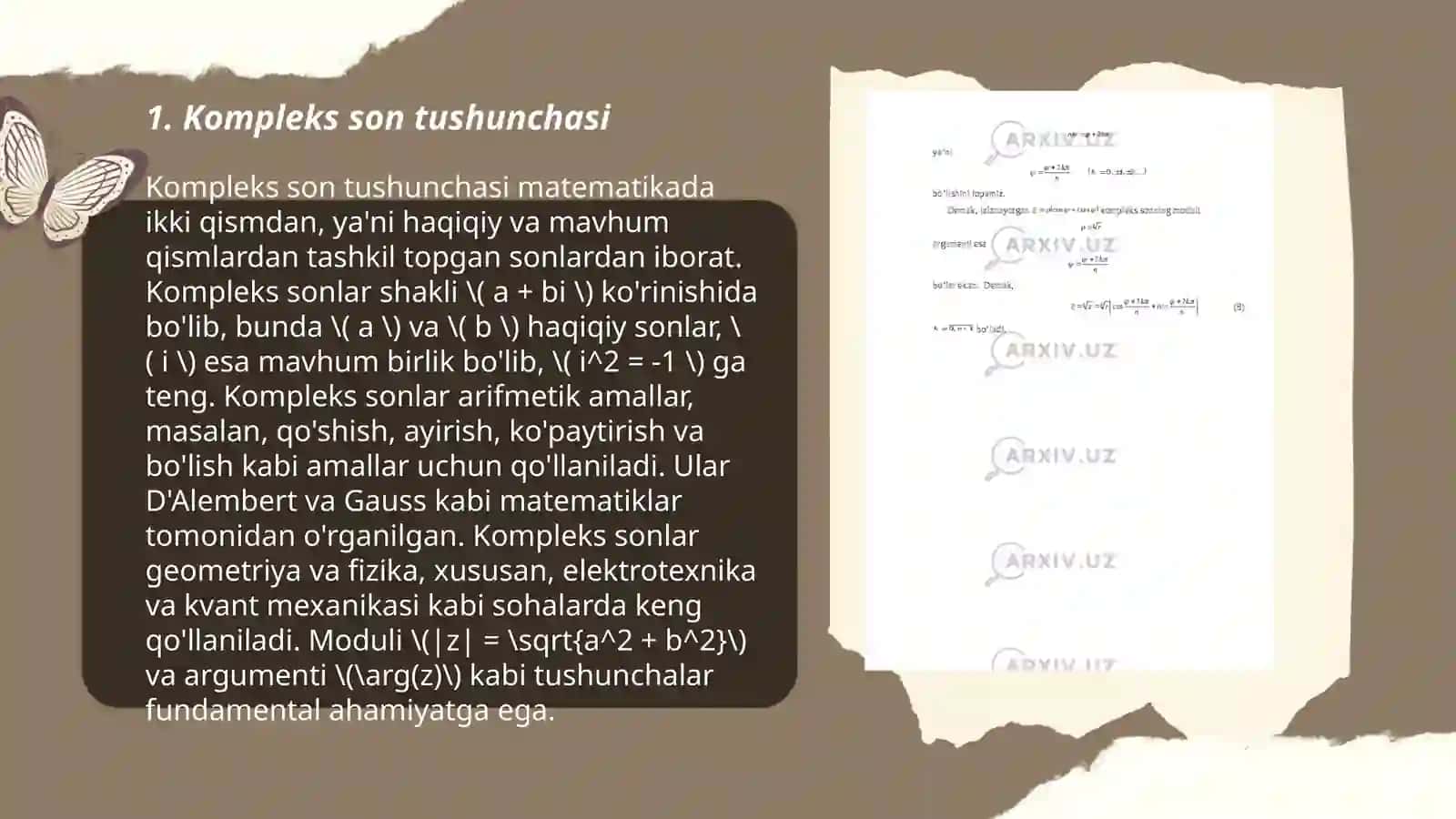 Kompleks sonning triganametrik ma'nosi 3