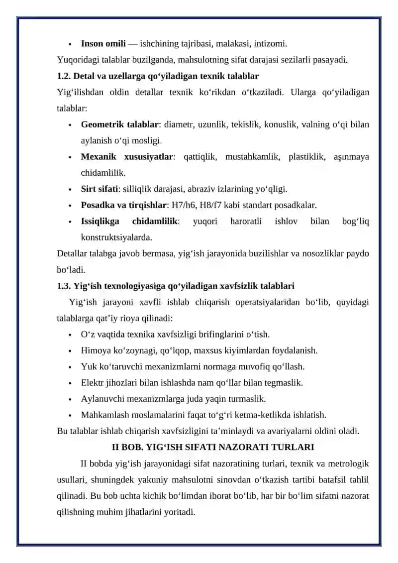 YIG‘ISH SIFATI NAZORATI 3