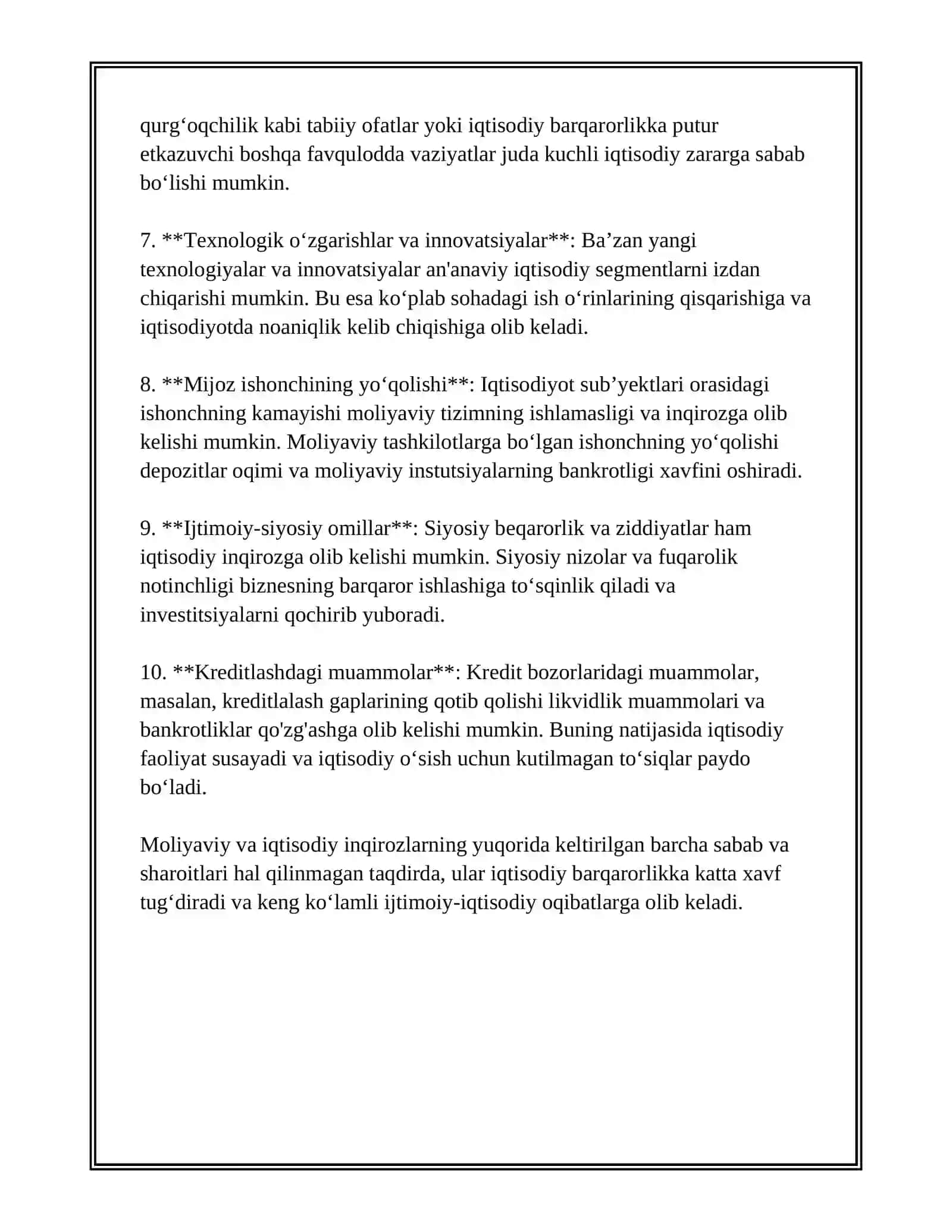 MOLIYAVIY VA IQTISODIY INQIROZLAR 3