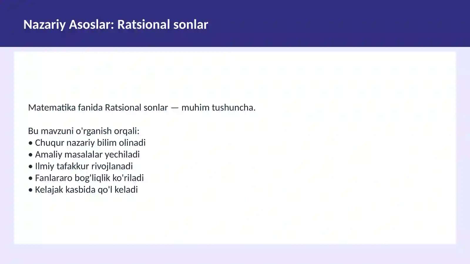 Matematika: Sonlar nazariyasi 3