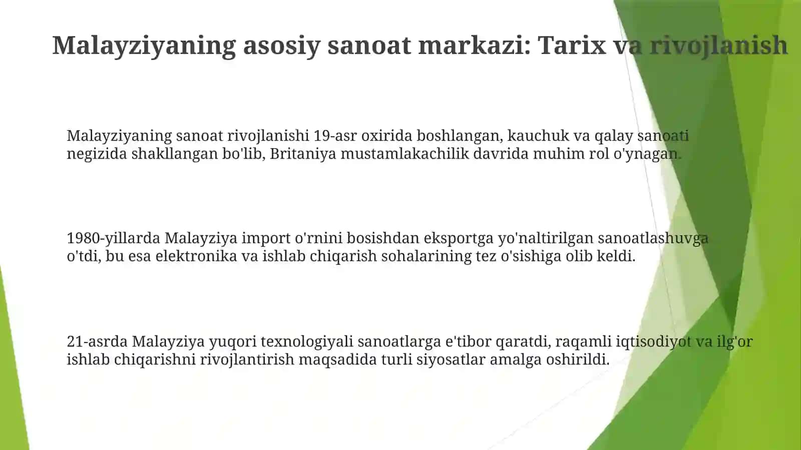 Malayziyadavlatning asosiy sanoat markazi 3