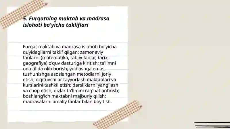 XIX asrning ikkinchi yarmi va XX asr boshlarida ta'lim va pedagogik fikrlar 3