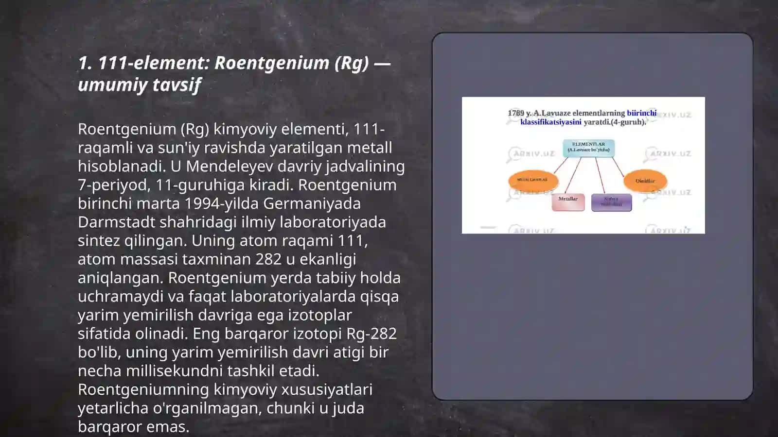 Elementlarning xossalari izotoplari reaksiyaga kirishishi formulalar 3