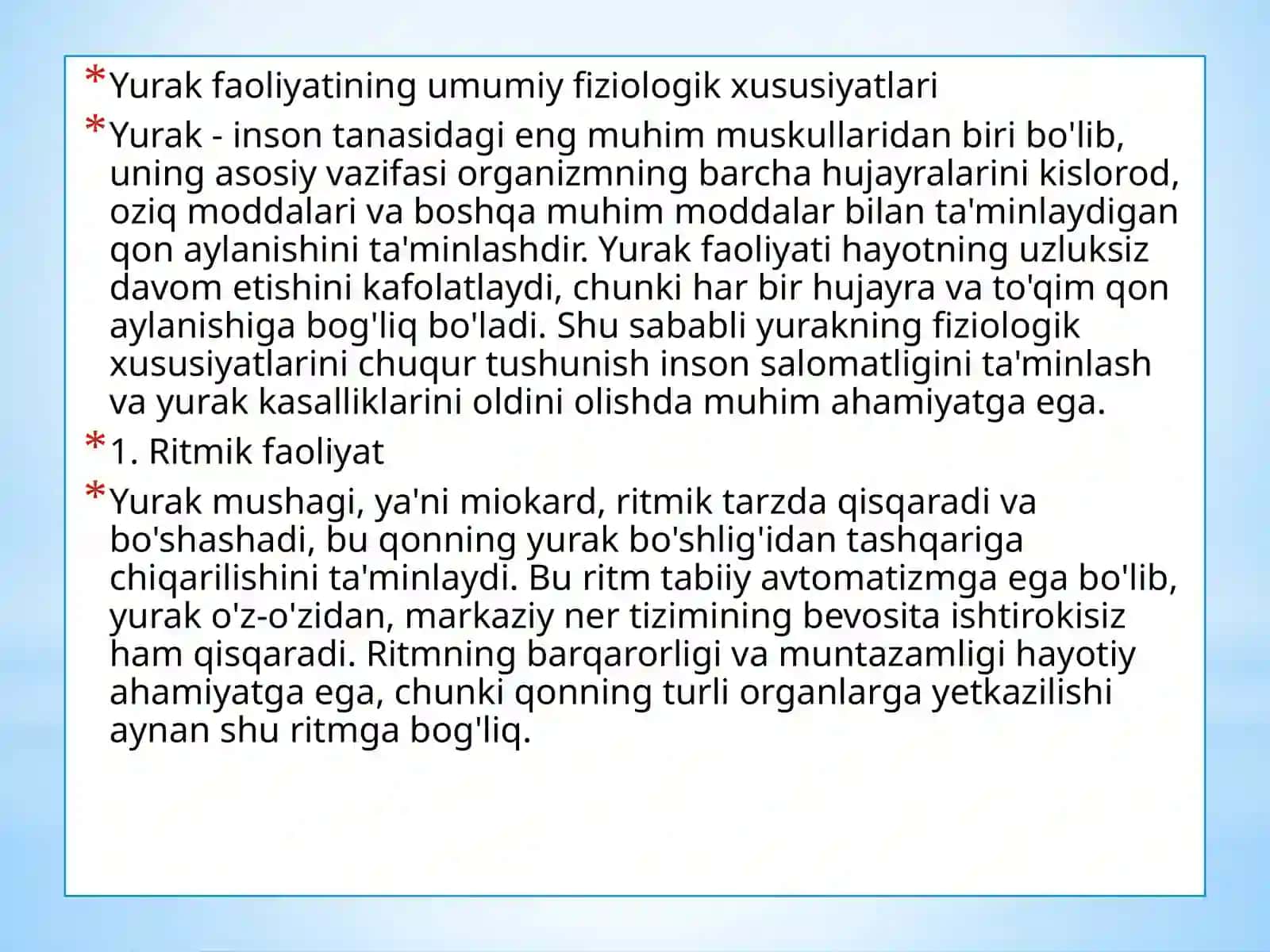 yurak faoliyati 3