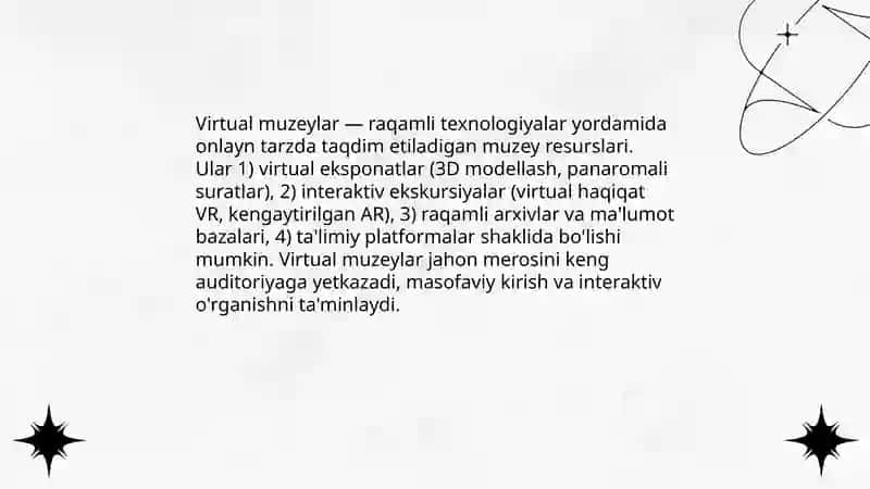 Virtual muzeylar va ularning ahamiyati 3