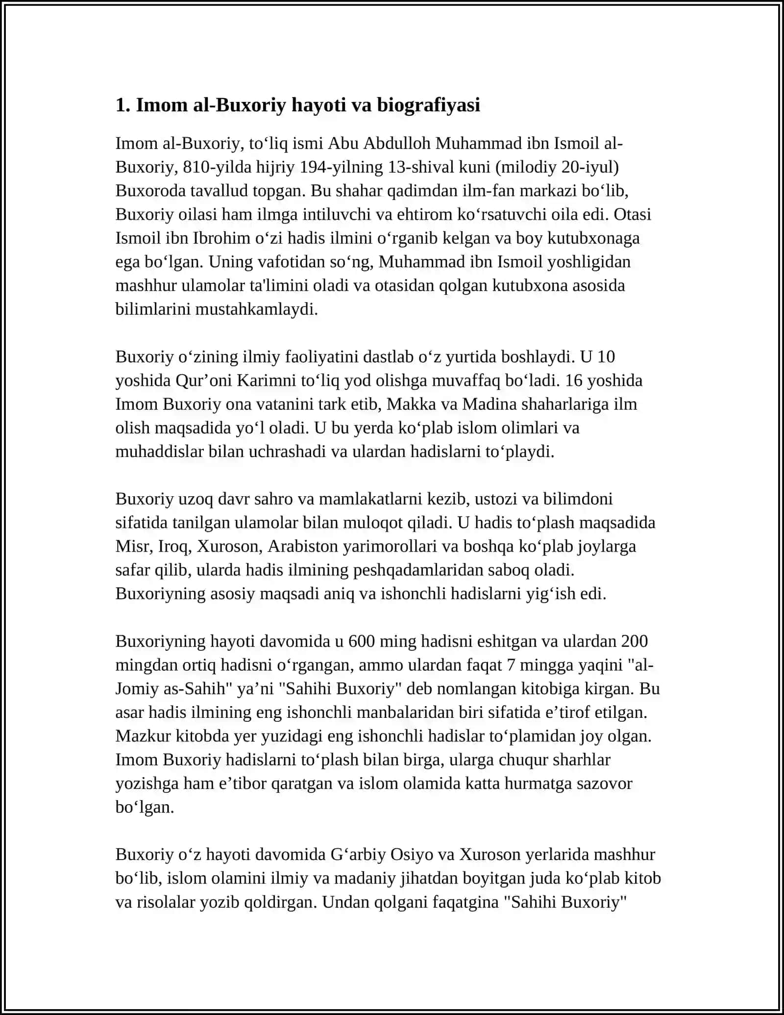 IMOM-AL BUXORIY BUYUK HADISSHUNOS 3