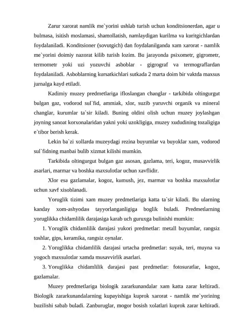 Muzey fondini saklash tushunchasi. 3