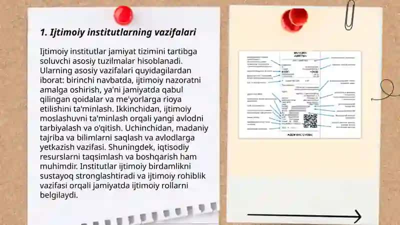 Ijtimoiy institutning vazifalari 3