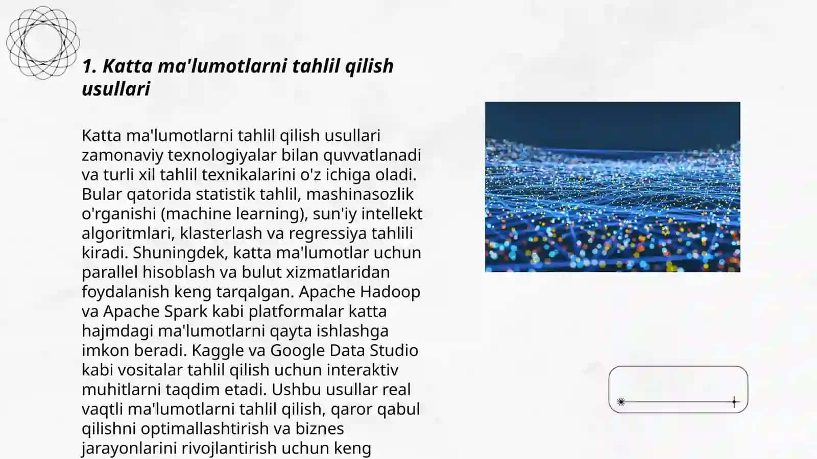 Katta ma'lumotlarni tahlil qilish usullari 3