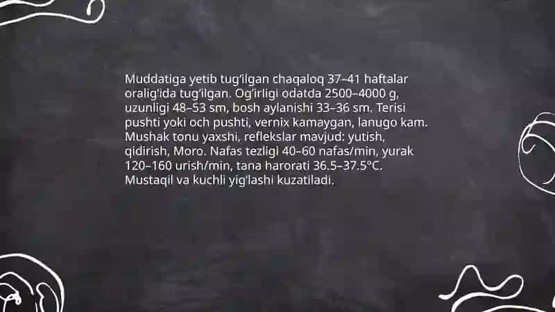 Muddatiga yetib tugʻilgan chaqaloqlar 3