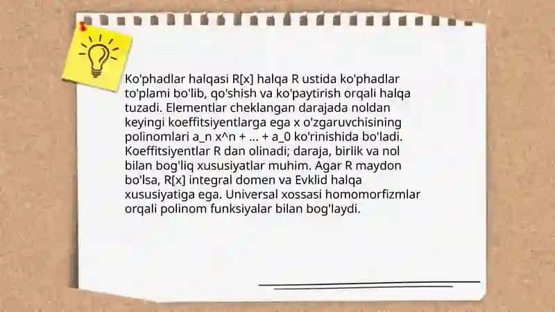 Ko'phadlar halqasi 3