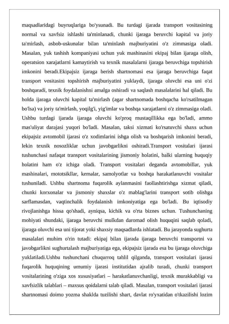 Transport vositalari ijarasi shartnomasi 3