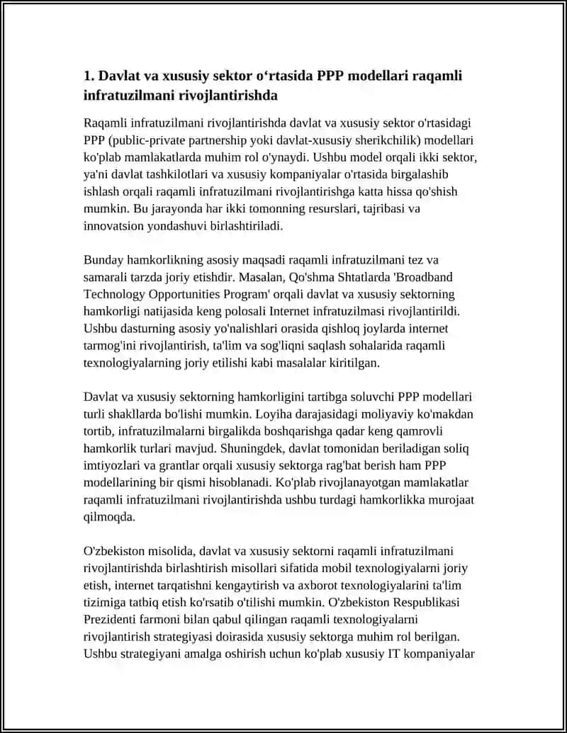RAQAMLI INFRATUZILMANI RIVOJLANTIRISHDA DAVLAT VA XUSUSIY SEKTORNING HAMKORLIGI 3