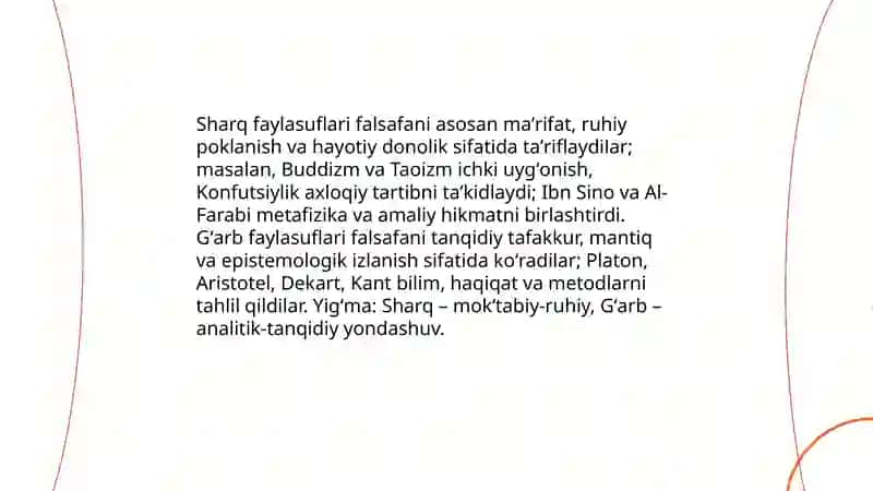 Sharq va Gʻarb falsafasi 3