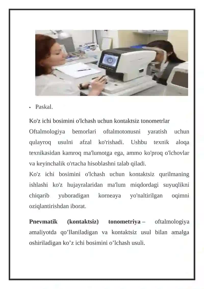 Ko'z ichi bosimini o'lchash 3