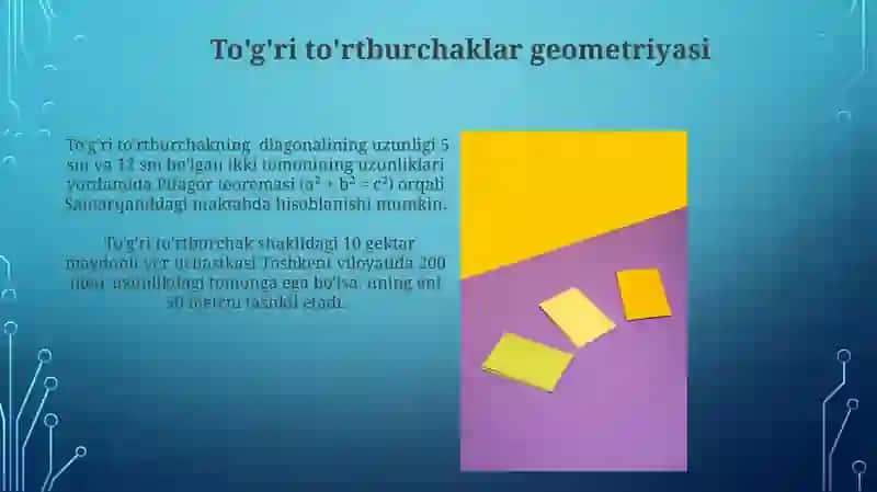 To'g'ri to'rtburchaklar geometriyasi 3