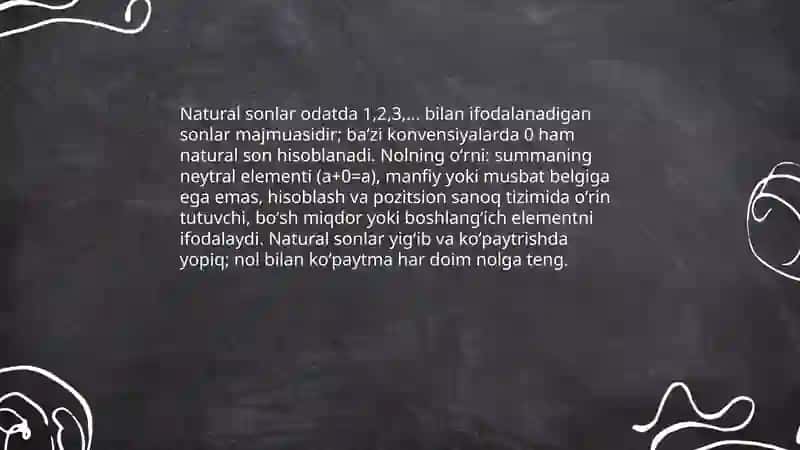 Natural son nol tushunchasi 3
