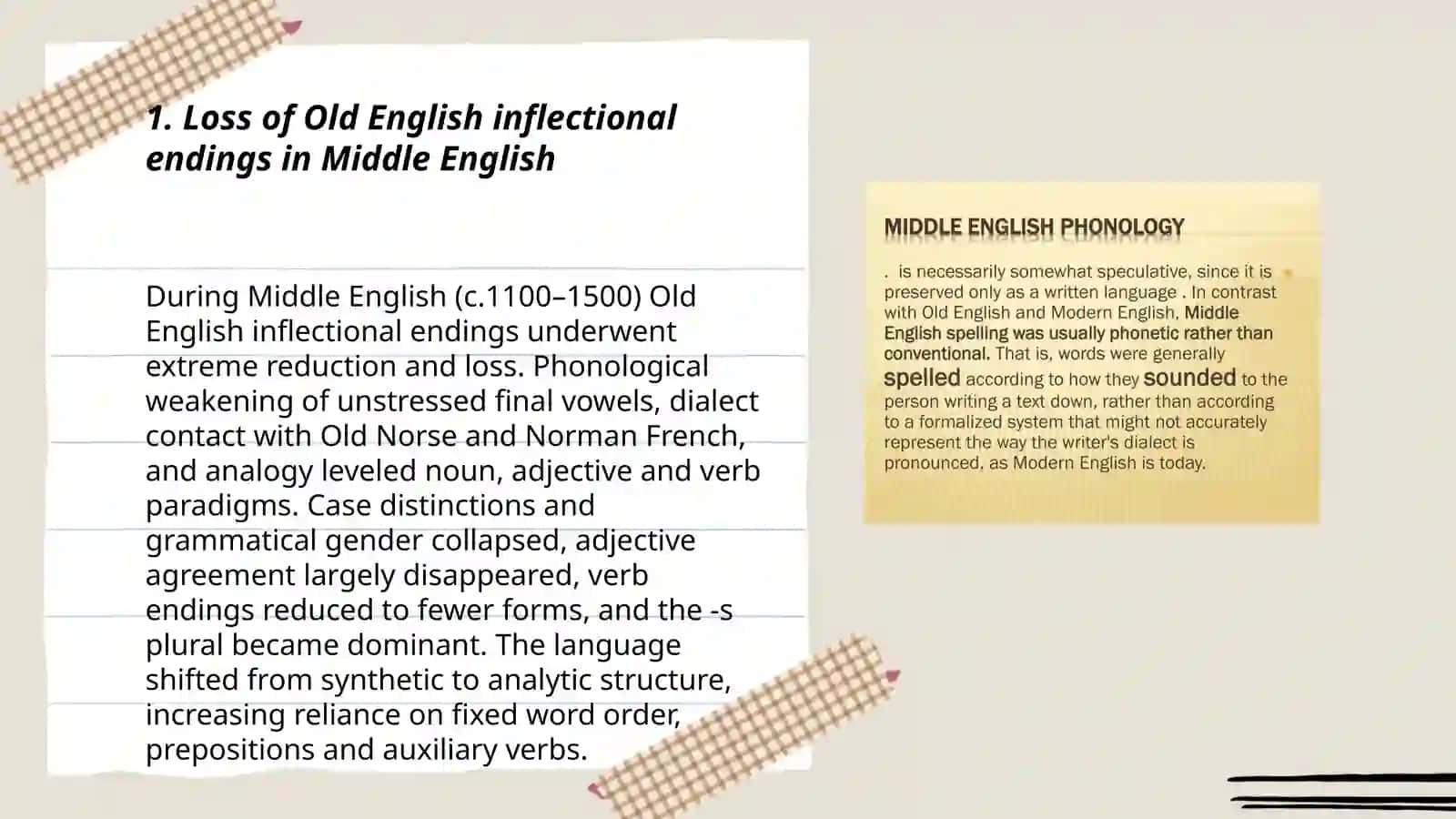 Morphology in Middle English 3