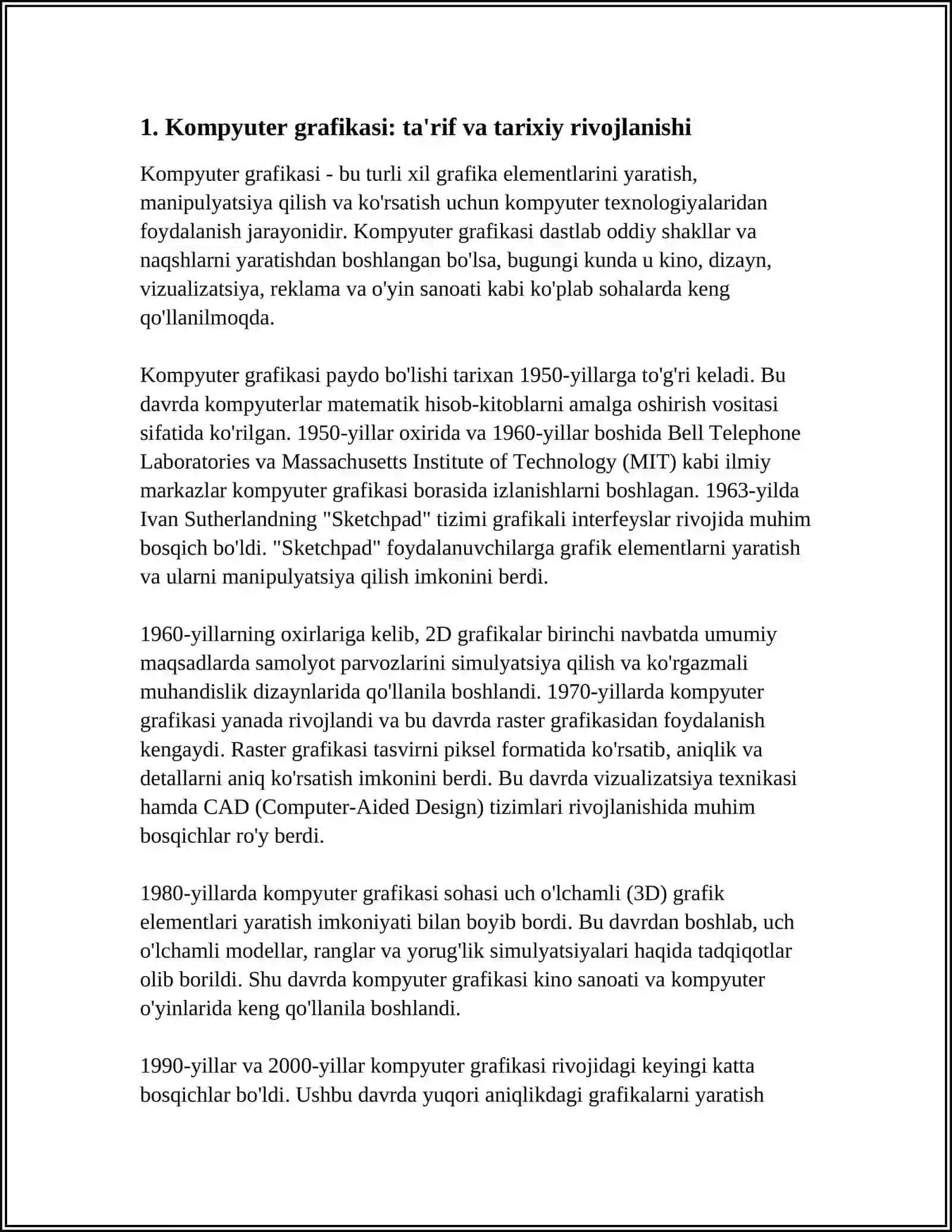 KOMPYUTER GRAFIKASIVA ULARNING TURLARI 3