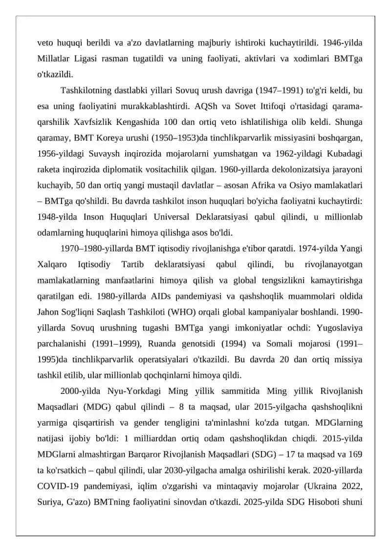 Birlashgan Millatlar Tashkiloti va uning faoliyati 3