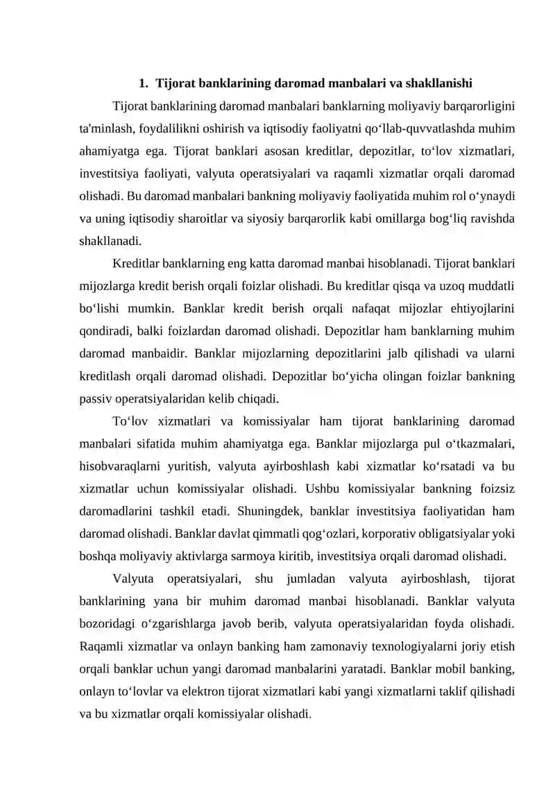 TIJORAT BANKLARI DAROMADLARI 3