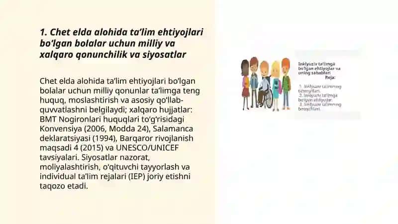 Chet elda alohida taʼlim ehtiyojlari boʻlgan bolalarning inklyuziv taʼlimi 3