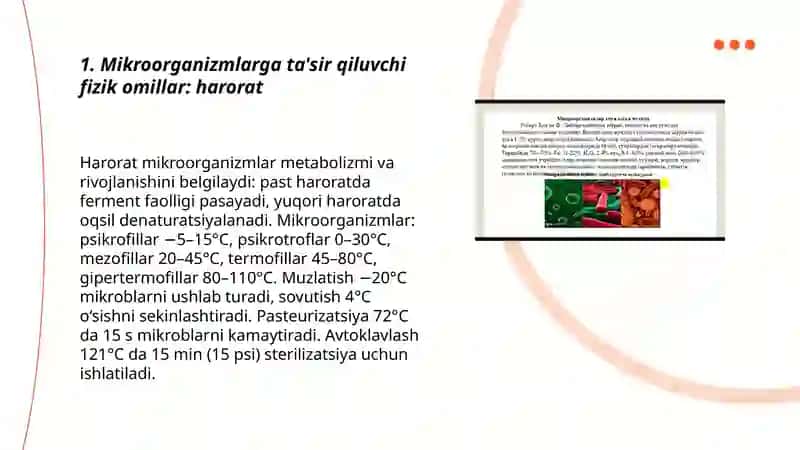 Mikroorganizmlarga ta'sir qiluvchi omillar 3