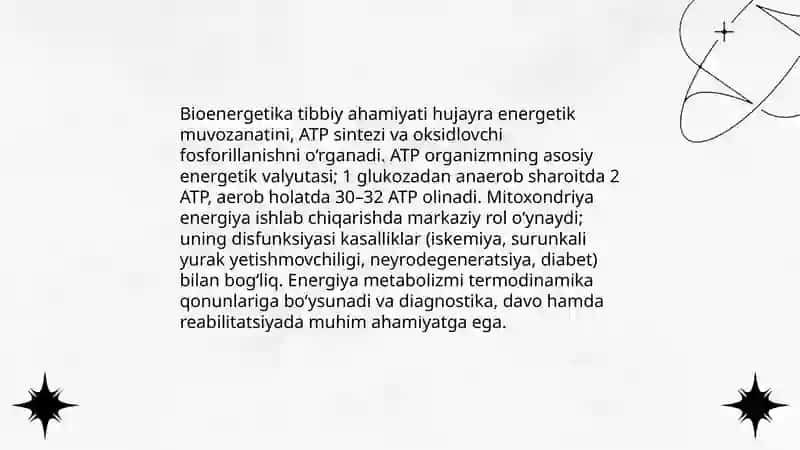 bioenergetikaning tibbiy ahamiyati 3