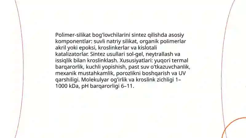 Polimer-silikatli ximoya bezakli bo'yoqlarni tayyorlash 3
