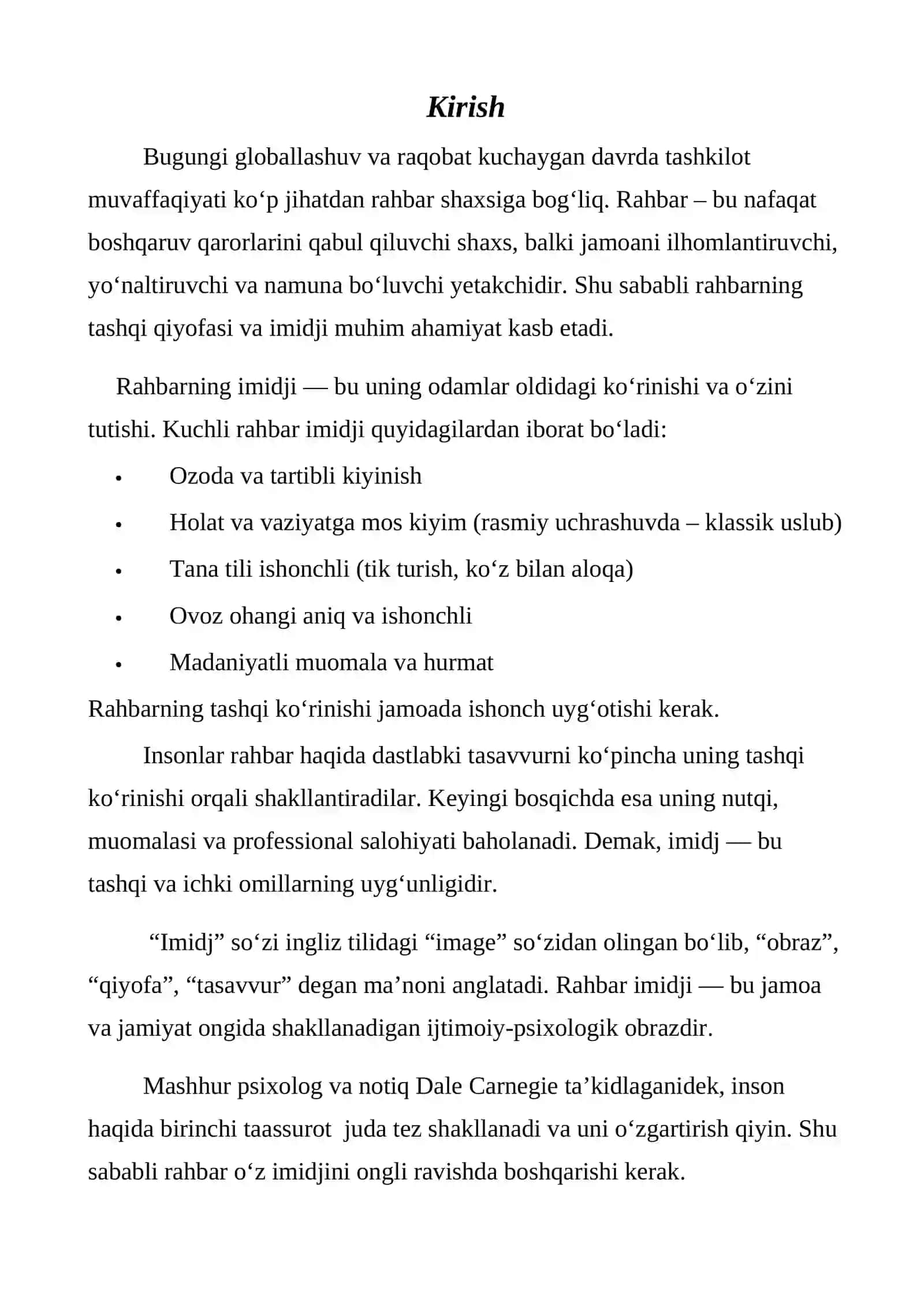 Rahbarning tashqi qiyofasi imidji 3
