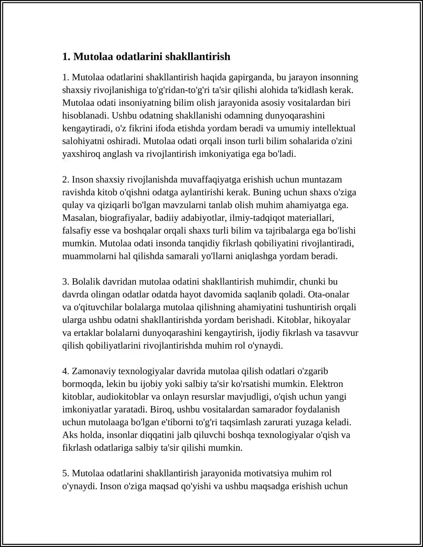 MUTOLAA VA SHAXSIY RIVOJLANISH 3