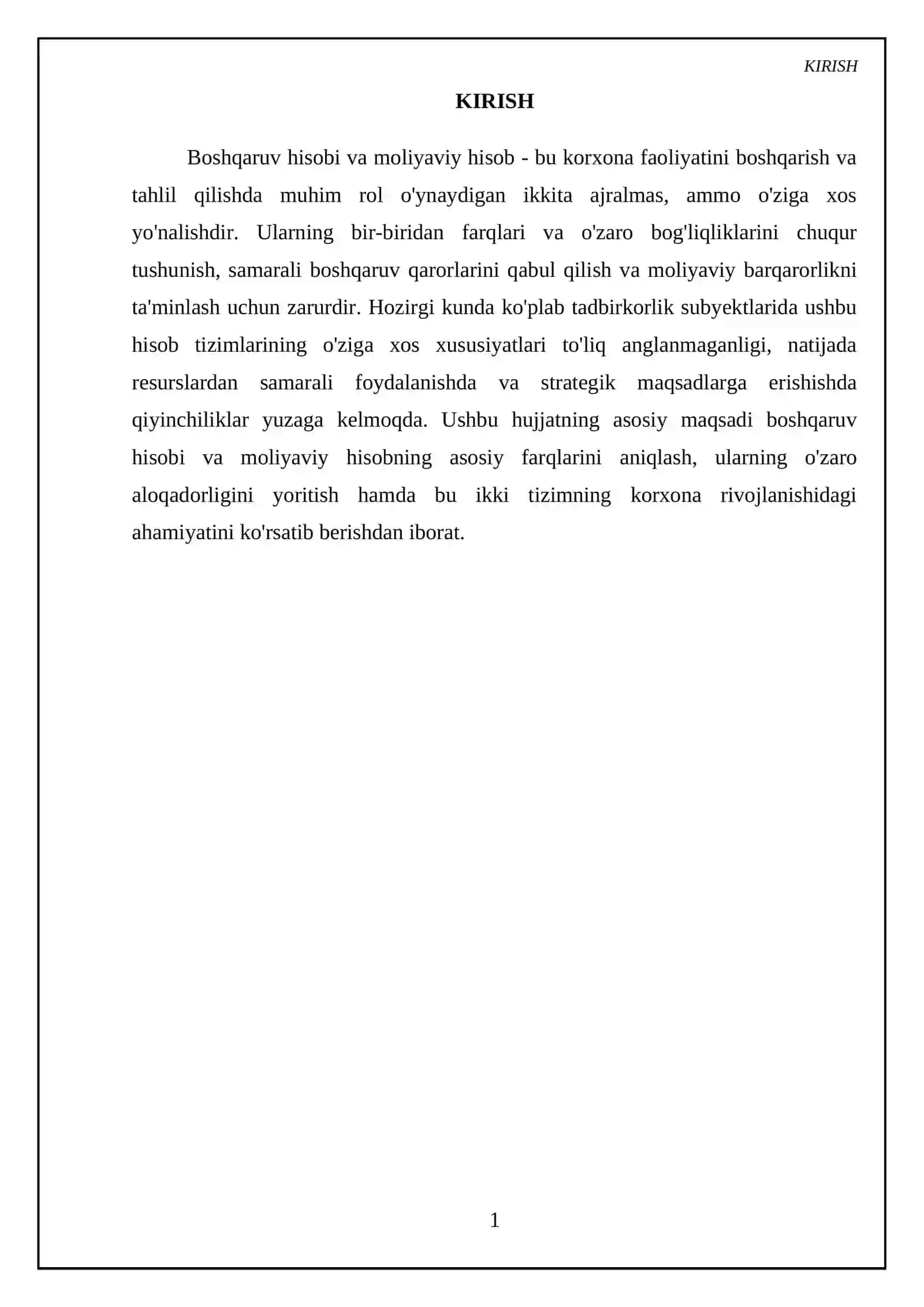 Boshqaruv hisobi va moliyaviy hisobning o'zaro farqlari va bog'liqligi 3