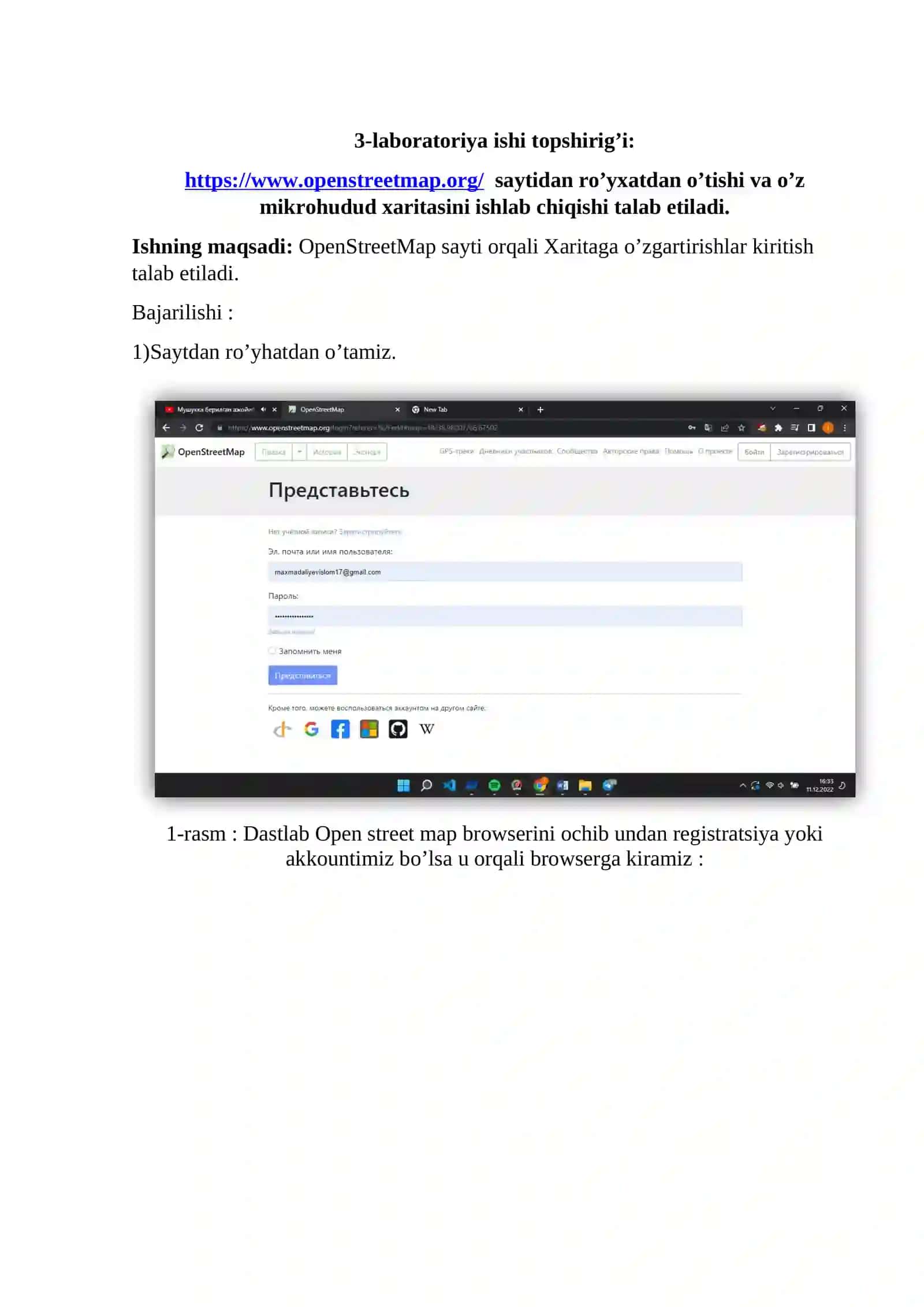 OpenStreetMap texnologiyasi bilan ishlash. 3