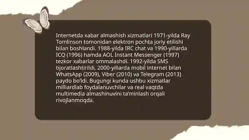 Internetda xabar almashish va soʻzlashuv xizmatlari 3