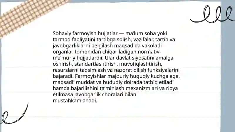Sohaviy farmoyish hujjatlarning xususiyatlari va axamyatlari 3
