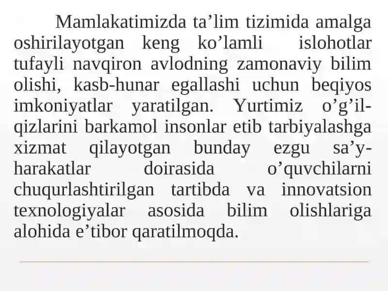 Ta'lim tizimi va ta’lim sohasidagi islohotlar 3