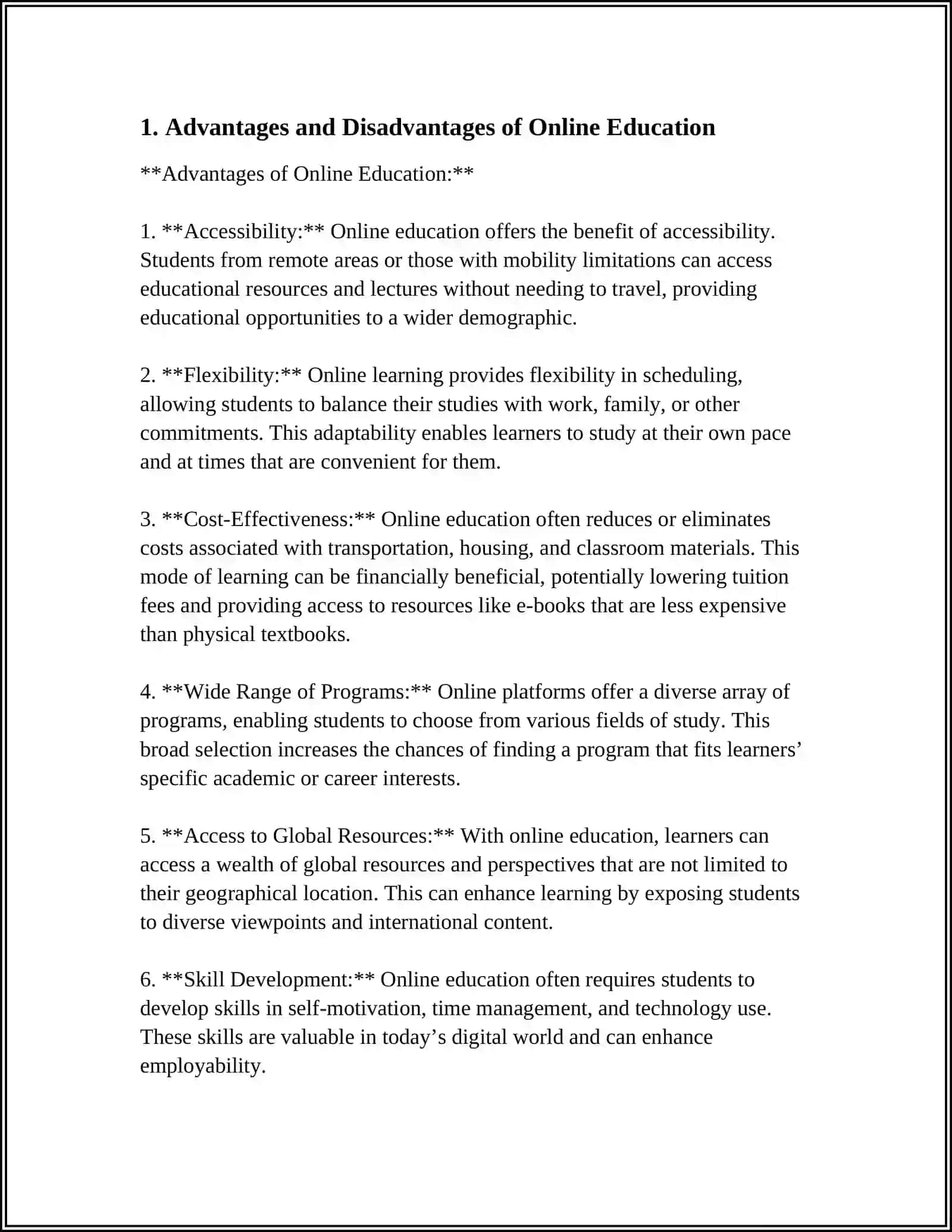 ADVANTAGES AND DISADVANTAGES ESSAY 3