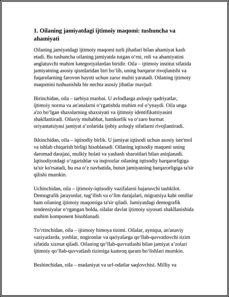 Oilaning Ijtimoiy Maqomi 3